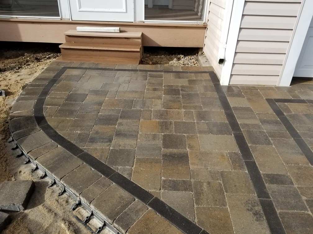 Restored concrete driveway